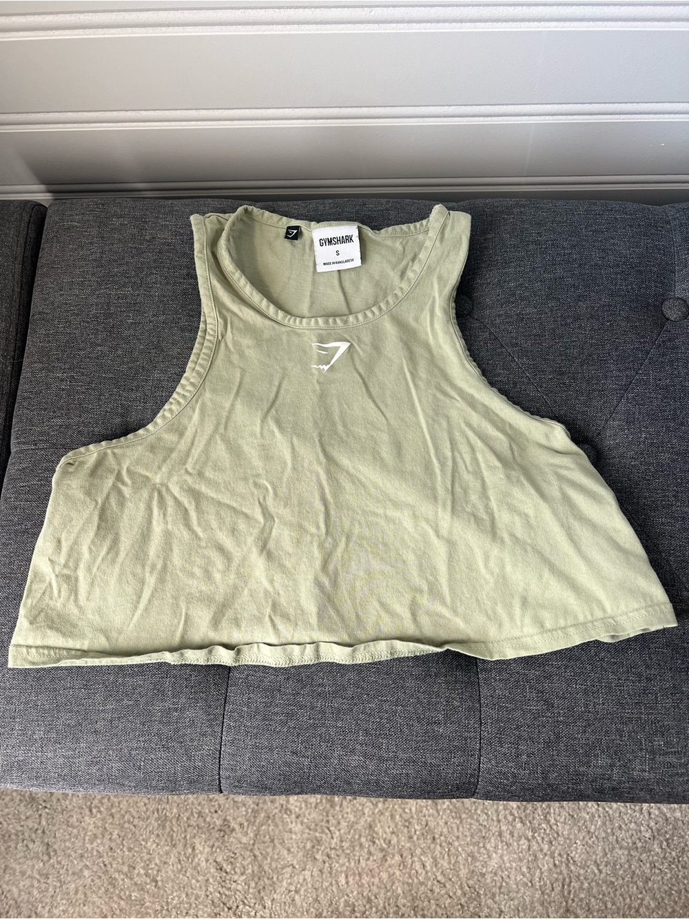 Gymshark Lifting Essential cotton crop top- green